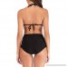 ZHUIYUN Womens High Waist Two Pieces Sexy Bikini Set Striped Tassel Swimsuit Black B07PDZF6G4